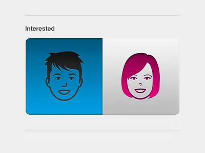 Select UI concept app button clean concept interested minimalist select sex ui website