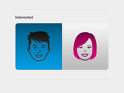 Select UI concept app button clean concept interested minimalist select sex ui website