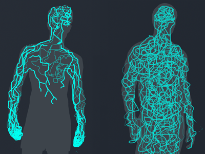 Training App Figures blue c4 figures lines neon