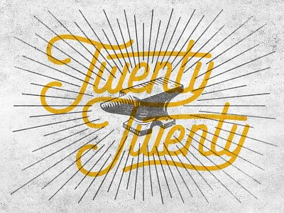 Anvil anvil edmonton hand lines orange rays script texture twenty vintage