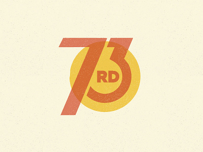 73rd 73rd 763rd circle numbers red vintage yellow