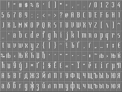 Bitmap Font «Russian Latin» bitmap font pixel font