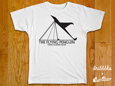 Flying Penguin Hang Gliding Gear bird flying glide hang hang gliding minimalistic penguin sports