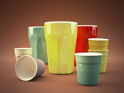 Ceramic Glass 3d glass interior kitchen object rendering smoothie water
