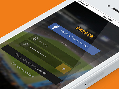 Flat Login Screen blurred design facebook login flat design ios ios7 iphone login mobile
