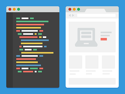 Chrome and Sublime text chrome color developer flat icon illustration inspector source sublime text ui