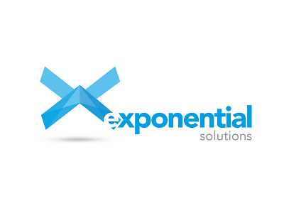 Exponential Solutions Logo arrow blue brand branding concept icon identity illustration logo logo design vector x