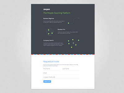 Zeepex Closed Beta Signup Page flat landing page signup