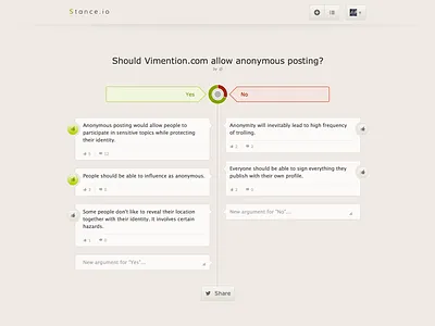 Stance.io - example debate css3 debate html5 responsive