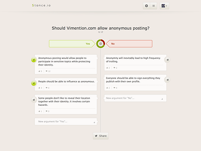 Stance.io - example debate css3 debate html5 responsive