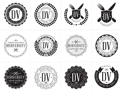 Dishversity Emblems dish elegant seagulls emblem food logo school stamp university