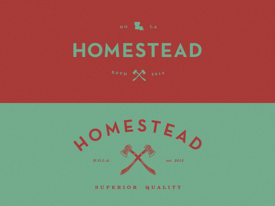Another round ax branding homestead illustration logo nola