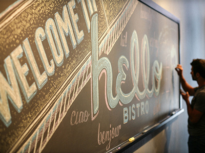 Hello Bistro Chalk chalk chalkboard hello bistro sean dockery type typography