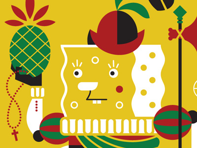 Sir Robert Squarepants beeteeth conquistador illustration pineapple explorer