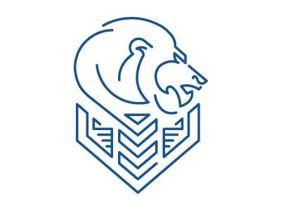 Not a Tame Lion Tattoo illustration line art lion military shield tattoo