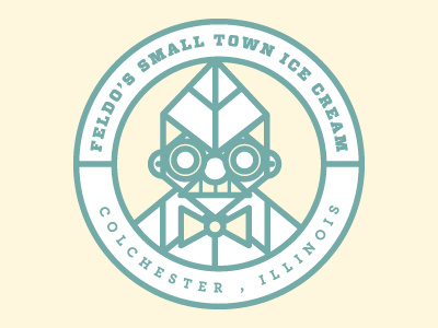 Feldo's Small Town Ice Cream bow tie circle ice cream illinois logo old fashioned simple small town sweet