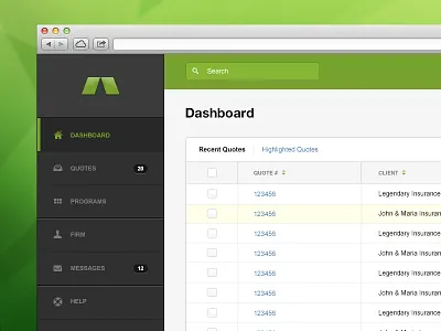 Web App Dashboard app dashboard layout navigation ui user interface web