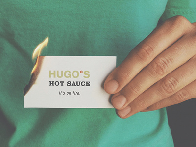 Hugo's Hot Sauce - Business Cards business cards fire hot sauce hugos hot sauce jagnagra page84design typography