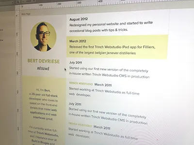 Redesign Teaser css3 html5 personal resume