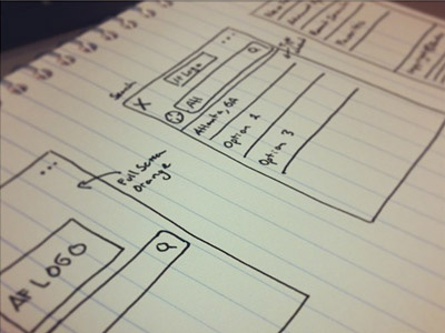 UX Sketching for new app. ios search ux