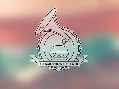Gramophone Burger Logo burger logo turntable vector