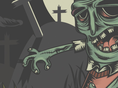 Zombie Illustration w.i.p. artcore cross dead grave illustration moon scar walkingdead zombie