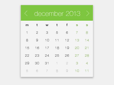 Calender Quick Sketch calendar green