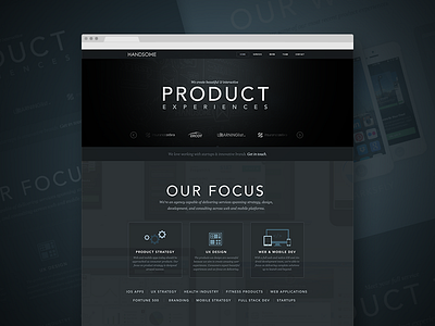 Handsome Site 2.0 dark flat ios7 overlay type ui ux