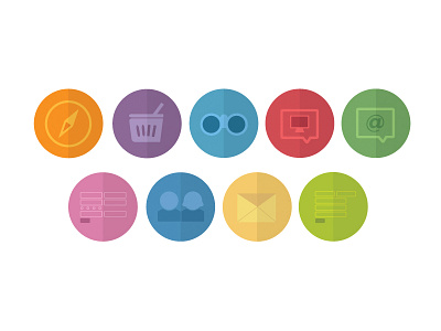 Custom Icon Set for our Products basket email flat form icons search users