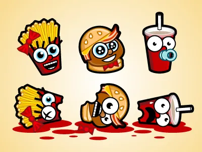 Fast Food burgers fries soda