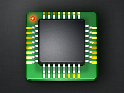 IC Chip Icon black green icon photoshop