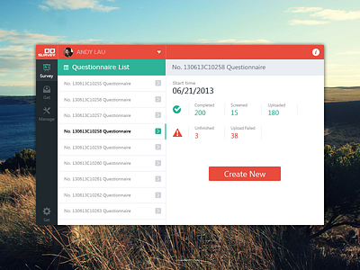 Survey Ui app flat metro ui