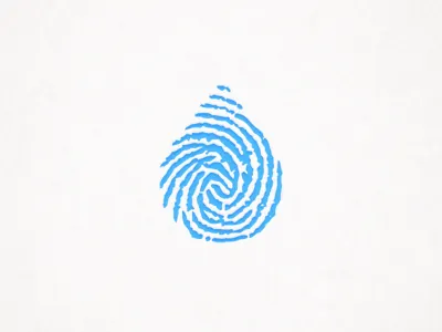 Water My Way drop fingerprint logo water