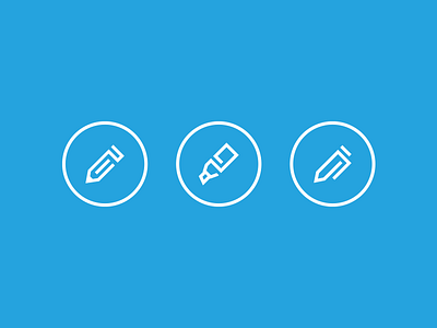Focus Icons blue circle concept copywriting design flat focus icons new personal portfolio white