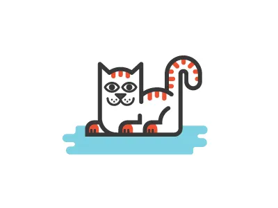 Cat blue cat moran stripes vector