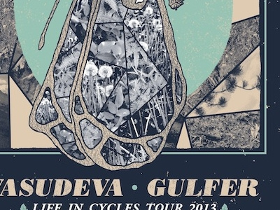 Tour Poster band butterfly deisgn gigposter halftone illustration music poster screenprint texture