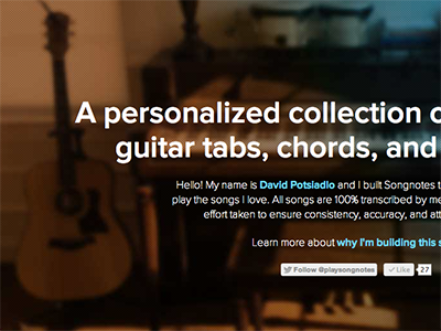 Songnotes.cc hero blurry guitar music photography proxima songnotes tabs