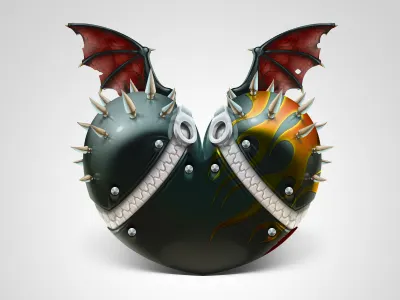 Rock Heart flames gift gothic heart leather network rock social spikes wings zipper