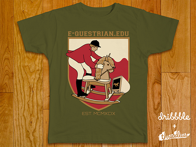 E-QUESTRIAN.EDU branding design drawing green illustration indonesia indonesian envato authors logo playoff t shirt vector vintage