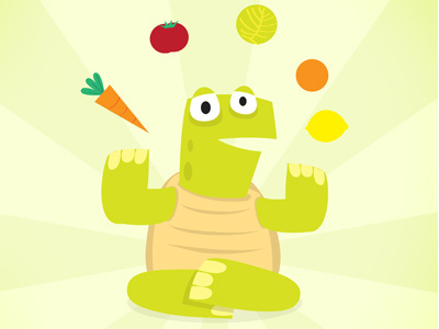 Eat Slowly, Eat Healthy drawing illustration tortoise