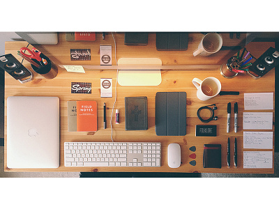 My Workspace desk home imac office photo things organized neatly work workspace workstation