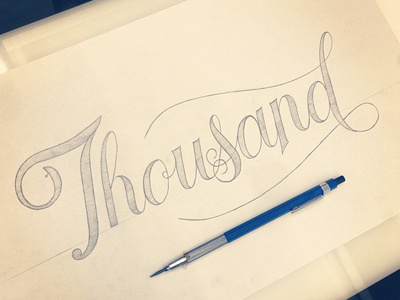 1,000 calligraphy lettering pencil script type typography