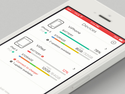 Device Central app battery design device info ios 7 ios7 ipad iphone storage ui