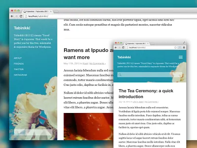 Tabinikki Preview blog diary free helvetica neue theme wordpress wp