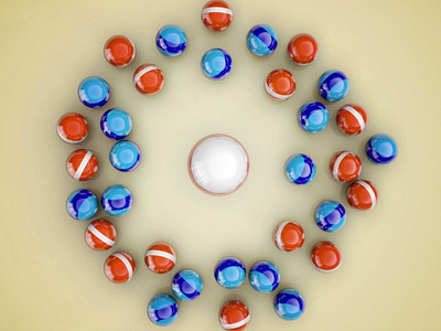 Balls and stripes ball blue c4d orange stripe sweep