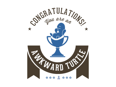 Awkward Turtle Trophy illustration stamp