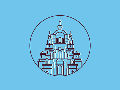 church blue church circle minimalism vector