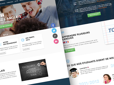 landing page for a institute of languages education french homepage landing page languages school web webdesign