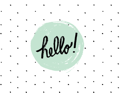 hello! design dots hand drawn hand drawn type hand lettered hello illustration mint polka dots stationery type typography