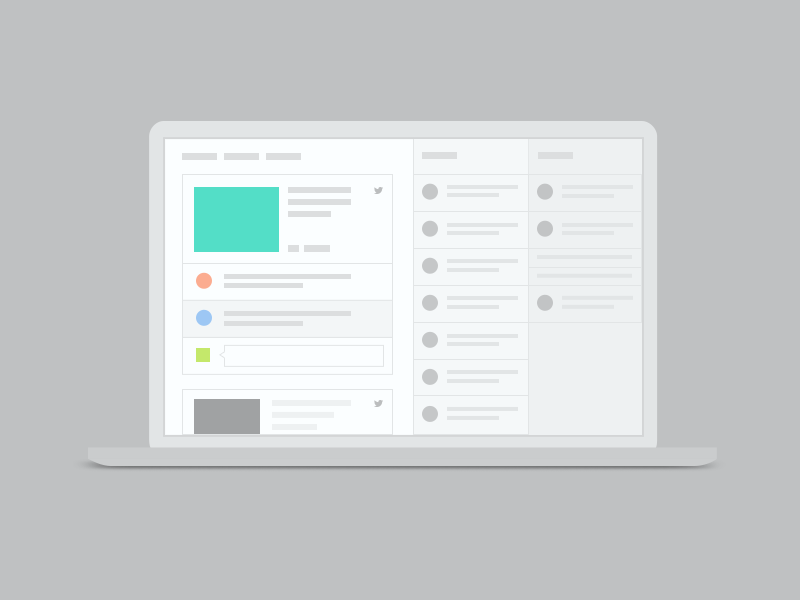 Walkthrough airwoot animated app feed minimal mockup preview simple social webapp wireframe